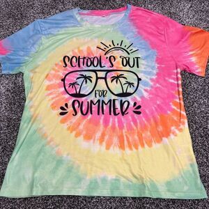 Tie-Dye woman’s  Shirt - Multicolor schools out size xl